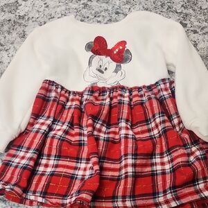 Disney Minnie Mouse Cream and Red Plaid Nightgown